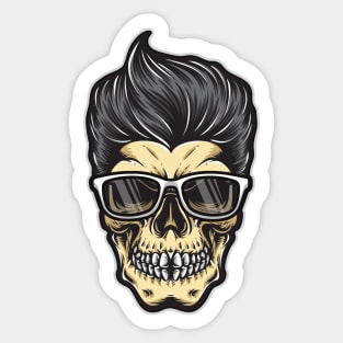 Rockabilly Skull Sticker